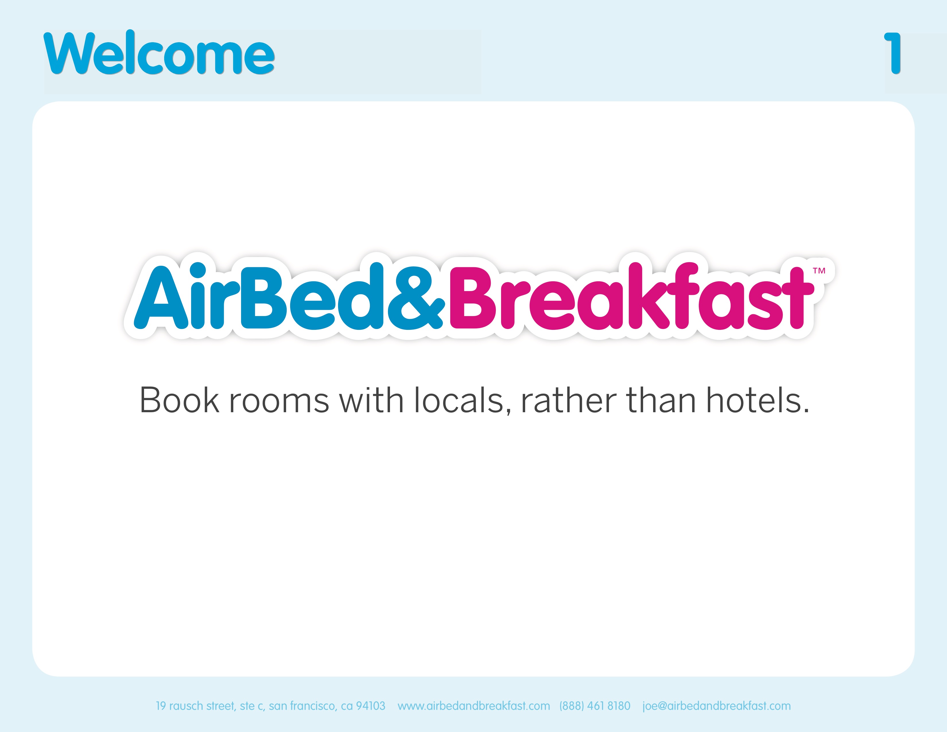 Airbnb Pitchdeck page 1