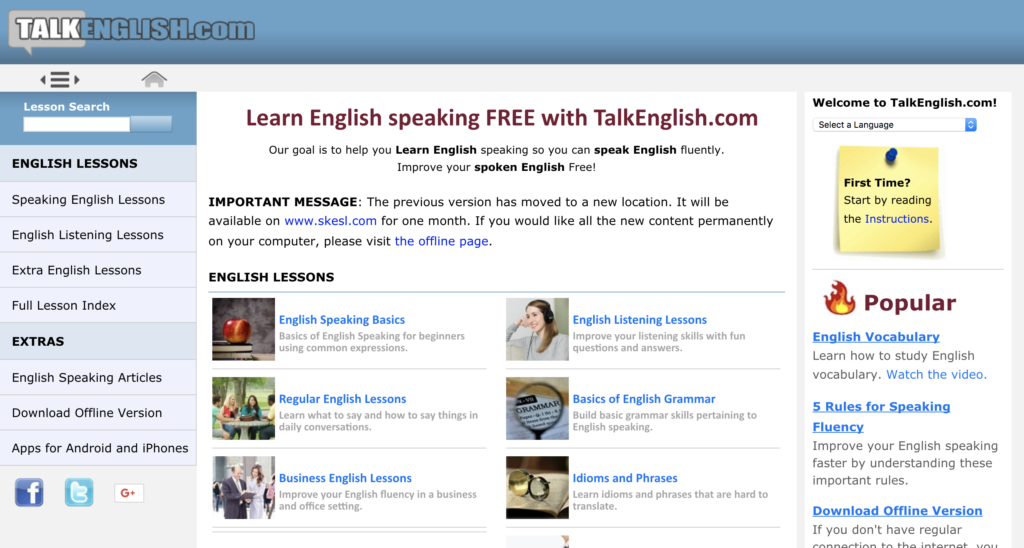 talk English